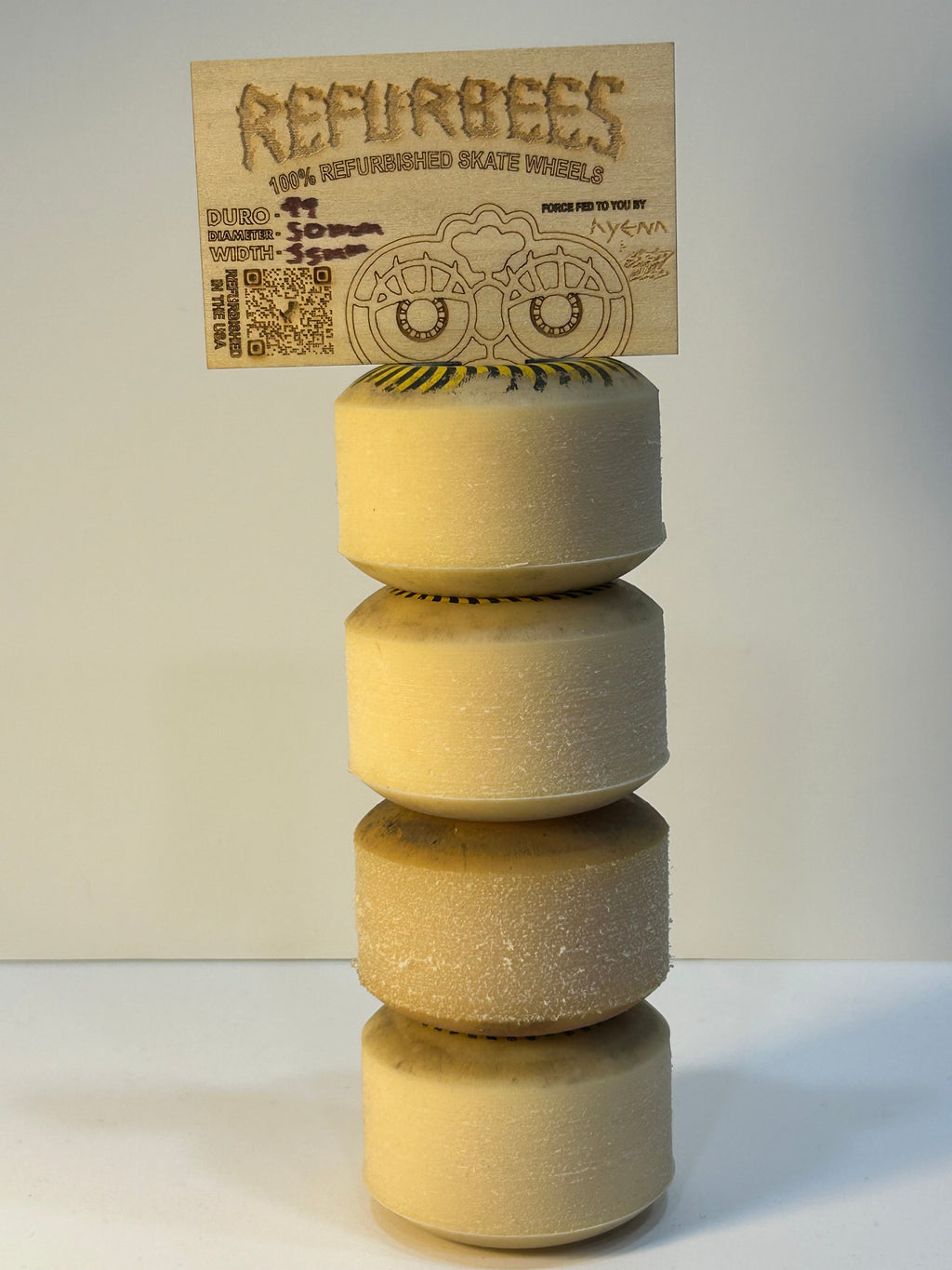 Refurbees Spits 50mm 99A Yellow Spiral